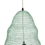 GloboStar® KENTUCKY 01894 Vintage Κρεμαστό Φωτιστικό Πλέγμα Μονόφωτο 1 x E27 IP20 Τιρκουάζ Μέταλλο - Μ60 x Π60 x Υ52cm - Image 7
