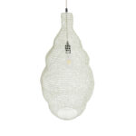 GloboStar® KENTUCKY 01895 Vintage Κρεμαστό Φωτιστικό Πλέγμα Μονόφωτο 1 x E27 IP20 Μπεζ Μέταλλο - Μ40 x Π40 x Υ70cm - Image 6