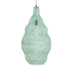 GloboStar® KENTUCKY 01897 Vintage Κρεμαστό Φωτιστικό Πλέγμα Μονόφωτο 1 x E27 IP20 Τιρκουάζ Μέταλλο - Μ40 x Π40 x Υ70cm - Image 4