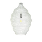 GloboStar® KENTUCKY 01898 Vintage Κρεμαστό Φωτιστικό Πλέγμα Μονόφωτο 1 x E27 IP20 Μπεζ Μέταλλο - Μ40 x Π40 x Y60cm - Image 4