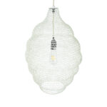 GloboStar® KENTUCKY 01898 Vintage Κρεμαστό Φωτιστικό Πλέγμα Μονόφωτο 1 x E27 IP20 Μπεζ Μέταλλο - Μ40 x Π40 x Y60cm - Image 6
