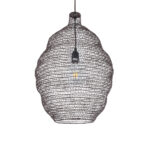 GloboStar® KENTUCKY 01899 Vintage Κρεμαστό Φωτιστικό Πλέγμα Μονόφωτο 1 x E27 IP20 Καφέ Μέταλλο - Μ40 x Π40 x Y60cm