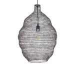 GloboStar® KENTUCKY 01899 Vintage Κρεμαστό Φωτιστικό Πλέγμα Μονόφωτο 1 x E27 IP20 Καφέ Μέταλλο - Μ40 x Π40 x Y60cm - Image 4