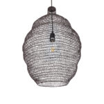 GloboStar® KENTUCKY 01899 Vintage Κρεμαστό Φωτιστικό Πλέγμα Μονόφωτο 1 x E27 IP20 Καφέ Μέταλλο - Μ40 x Π40 x Y60cm - Image 5