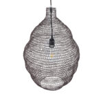 GloboStar® KENTUCKY 01899 Vintage Κρεμαστό Φωτιστικό Πλέγμα Μονόφωτο 1 x E27 IP20 Καφέ Μέταλλο - Μ40 x Π40 x Y60cm - Image 6