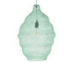 GloboStar® KENTUCKY 01900 Vintage Κρεμαστό Φωτιστικό Πλέγμα Μονόφωτο 1 x E27 IP20 Τιρκουάζ Μέταλλο - Μ40 x Π40 x Y60cm - Image 4