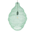 GloboStar® KENTUCKY 01900 Vintage Κρεμαστό Φωτιστικό Πλέγμα Μονόφωτο 1 x E27 IP20 Τιρκουάζ Μέταλλο - Μ40 x Π40 x Y60cm - Image 6
