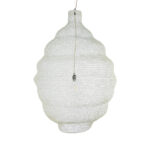 GloboStar® KENTUCKY 01901 Vintage Κρεμαστό Φωτιστικό Πλέγμα Μονόφωτο 1 x E27 IP20 Μπεζ Μέταλλο - Μ80 x Π80 x Y110cm - Image 4