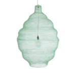 GloboStar® KENTUCKY 01903 Vintage Κρεμαστό Φωτιστικό Πλέγμα Μονόφωτο 1 x E27 IP20 Τιρκουάζ Μέταλλο - Μ80 x Π80 x Y110cm - Image 4