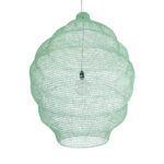 GloboStar® KENTUCKY 01903 Vintage Κρεμαστό Φωτιστικό Πλέγμα Μονόφωτο 1 x E27 IP20 Τιρκουάζ Μέταλλο - Μ80 x Π80 x Y110cm - Image 5