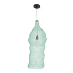 GloboStar® KENTUCKY 01906 Vintage Κρεμαστό Φωτιστικό Πλέγμα Μονόφωτο 1 x E27 IP20 Τιρκουάζ Μέταλλο - Μ30 x Π30 x Y80cm - Image 3