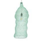 GloboStar® KENTUCKY 01906 Vintage Κρεμαστό Φωτιστικό Πλέγμα Μονόφωτο 1 x E27 IP20 Τιρκουάζ Μέταλλο - Μ30 x Π30 x Y80cm - Image 5