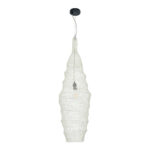 GloboStar® KENTUCKY 01907 Vintage Κρεμαστό Φωτιστικό Πλέγμα Μονόφωτο 1 x E27 IP20 Μπεζ Μέταλλο - Μ30 x Π30 x Y105m - Image 3