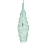 GloboStar® KENTUCKY 01909 Vintage Κρεμαστό Φωτιστικό Πλέγμα Μονόφωτο 1 x E27 IP20 Τιρκουάζ Μέταλλο - Μ30 x Π30 x Y105m - Image 4