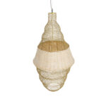 GloboStar® KENTUCKY 01910 Vintage Κρεμαστό Φωτιστικό Πλέγμα Μονόφωτο 1 x E27 IP20 Μπεζ Μέταλλο - Μ40 x Π40 x Υ80cm - Image 6