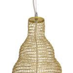 GloboStar® KENTUCKY 01910 Vintage Κρεμαστό Φωτιστικό Πλέγμα Μονόφωτο 1 x E27 IP20 Μπεζ Μέταλλο - Μ40 x Π40 x Υ80cm - Image 7
