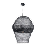 GloboStar® KENTUCKY 01912 Vintage Κρεμαστό Φωτιστικό Πλέγμα Μονόφωτο 1 x E27 IP20 Μαύρο Μέταλλο - Μ60 x Π60 x Υ70cm - Image 3