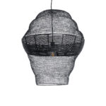 GloboStar® KENTUCKY 01912 Vintage Κρεμαστό Φωτιστικό Πλέγμα Μονόφωτο 1 x E27 IP20 Μαύρο Μέταλλο - Μ60 x Π60 x Υ70cm - Image 4