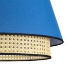 GloboStar® SAIGE 01918 Boho Κρεμαστό Φωτιστικό Πλέγμα Μονόφωτο 1 x E27 IP20 Μπεζ Ξύλο με Μπλε & Γκρι Ύφασμα - Μ50 x Π50 x Υ45cm - Image 7