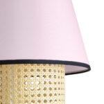 GloboStar® SAIGE 01921 Boho Κρεμαστό Φωτιστικό Πλέγμα Μονόφωτο 1 x E27 IP20 Μπεζ Ξύλο με Μπλε & Ροζ Ύφασμα - Μ30 x Π30 x Υ48cm - Image 7