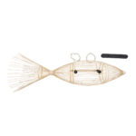 GloboStar® FISH 01927 Μοντέρνο Κρεμαστό Φωτιστικό Πλέγμα Δίφωτο 2 x E27 IP20 Μπεζ Ξύλο - Μ130 x Π42 x Υ42cm - Image 9