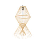GloboStar® YOSHI 01928 Boho Κρεμαστό Φωτιστικό Πλέγμα Μονόφωτο 1 x E27 IP20 Μπεζ Ξύλο - Μ35 x Π35 x Υ60cm - Image 6
