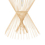 GloboStar® YOSHI 01928 Boho Κρεμαστό Φωτιστικό Πλέγμα Μονόφωτο 1 x E27 IP20 Μπεζ Ξύλο - Μ35 x Π35 x Υ60cm - Image 8