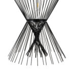 GloboStar® YOSHI 01929 Boho Κρεμαστό Φωτιστικό Πλέγμα Μονόφωτο 1 x E27 IP20 Μαύρο Ξύλο - Μ35 x Π35 x Υ60cm - Image 8