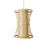 GloboStar® HIBISCUS 01932 Boho Κρεμαστό Φωτιστικό Πλέγμα Μονόφωτο 1 x E27 IP20 Μπεζ Ξύλο - Μ30 x Π30 x Υ40cm - Image 4