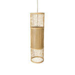 GloboStar® HIBISCUS 01933 Boho Κρεμαστό Φωτιστικό Πλέγμα Μονόφωτο 1 x E27 IP20 Μπεζ Ξύλο - Μ20 x Π20 x Υ70cm - Image 6