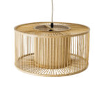 GloboStar® HIBISCUS 01935 Boho Κρεμαστό Φωτιστικό Πλέγμα Μονόφωτο 1 x E27 IP20 Μπεζ Ξύλο - Μ40 x Π40 x Υ20cm - Image 6
