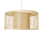 GloboStar® HIBISCUS 01936 Boho Κρεμαστό Φωτιστικό Πλέγμα Μονόφωτο 1 x E27 IP20 Μπεζ Ξύλο - Μ80 x Π80 x Υ38cm - Image 4