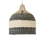 GloboStar® BARBADOS 01944 Boho Κρεμαστό Φωτιστικό Καμπάνα Μονόφωτο 1 x E27 IP20 Μπεζ & Χακί Ξύλο - Μ40 x Π40 x Υ45cm - Image 4
