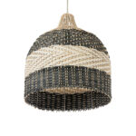 GloboStar® BARBADOS 01944 Boho Κρεμαστό Φωτιστικό Καμπάνα Μονόφωτο 1 x E27 IP20 Μπεζ & Χακί Ξύλο - Μ40 x Π40 x Υ45cm - Image 5