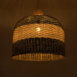 GloboStar® BARBADOS 01945 Boho Κρεμαστό Φωτιστικό Καμπάνα Μονόφωτο 1 x E27 IP20 Μπεζ & Χακί Ξύλο - Μ60 x Π60 x Υ60cm - Image 2