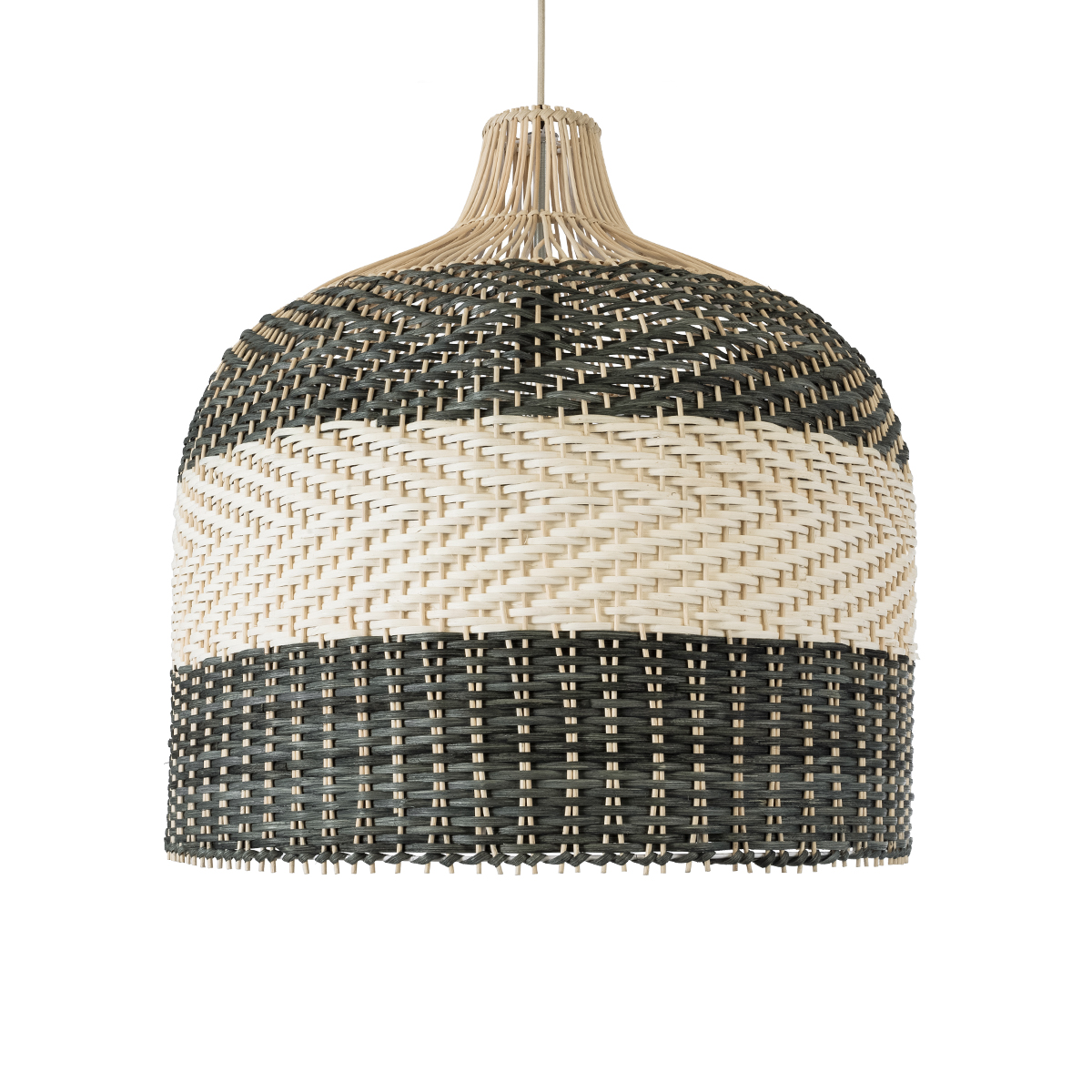 GloboStar® BARBADOS 01945 Boho Κρεμαστό Φωτιστικό Καμπάνα Μονόφωτο 1 x E27 IP20 Μπεζ & Χακί Ξύλο - Μ60 x Π60 x Υ60cm - Image 4