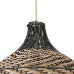 GloboStar® SEYCHELLES 01948 Boho Κρεμαστό Φωτιστικό Καμπάνα Μονόφωτο 1 x E27 IP20 Μπεζ, Χακί & Καφέ Ξύλο - Μ40 x Π40 x Υ40cm - Image 7