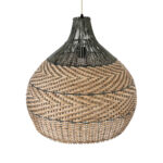 GloboStar® SEYCHELLES 01949 Boho Κρεμαστό Φωτιστικό Καμπάνα Μονόφωτο 1 x E27 IP20 Μπεζ, Καφέ & Χακί Ξύλο - Μ60 x Π60 x Υ60cm - Image 6