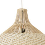 GloboStar® SANTACRUZ 01951 Boho Κρεμαστό Φωτιστικό Καμπάνα Μονόφωτο 1 x E27 IP20 Μπεζ & Καφέ Ξύλο - Μ60 x Π60 x Υ60cm - Image 7
