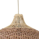 GloboStar® PANAMA 01952 Boho Κρεμαστό Φωτιστικό Καμπάνα Μονόφωτο 1 x E27 IP20 Καφέ & Μπεζ Ξύλο - Μ40 x Π40 x Υ34cm - Image 7
