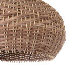 GloboStar® PANAMA 01952 Boho Κρεμαστό Φωτιστικό Καμπάνα Μονόφωτο 1 x E27 IP20 Καφέ & Μπεζ Ξύλο - Μ40 x Π40 x Υ34cm - Image 8