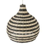 GloboStar® JAMAICA 01955 Boho Κρεμαστό Φωτιστικό Καμπάνα Μονόφωτο 1 x E27 IP20 Μπεζ & Χακί Ξύλο - Μ60 x Π60 x Υ60cm - Image 6