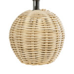 GloboStar® HASUMI 01957 Boho Επιτραπέζιο Φωτιστικό Πορτατίφ Μονόφωτο 1 x E27 AC220-240V IP20 - Φ19 x Υ30cm - Μπεζ Ξύλινο Ρατάν Πλέγμα με Λευκό Καπέλο - Image 5