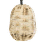 GloboStar® HASUMI 01958 Boho Επιτραπέζιο Φωτιστικό Πορτατίφ Μονόφωτο 1 x E27 AC220-240V IP20 - Φ18 x Υ36cm - Μπεζ Ξύλινο Ρατάν Πλέγμα με Λευκό Καπέλο - Image 5