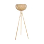GloboStar® POPPY 01983 Boho Επιδαπέδιο Φωτιστικό Μονόφωτο 1 x E27 IP20 Μπεζ Ξύλο - Μ58 x Π58 x Υ143cm - Image 3