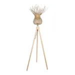 GloboStar® POPPY 01984 Boho Επιδαπέδιο Φωτιστικό Μονόφωτο 1 x E27 IP20 Μπεζ Ξύλο - Μ58 x Π58 x Υ168cm - Image 3