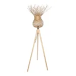 GloboStar® POPPY 01984 Boho Επιδαπέδιο Φωτιστικό Μονόφωτο 1 x E27 IP20 Μπεζ Ξύλο - Μ58 x Π58 x Υ168cm - Image 4