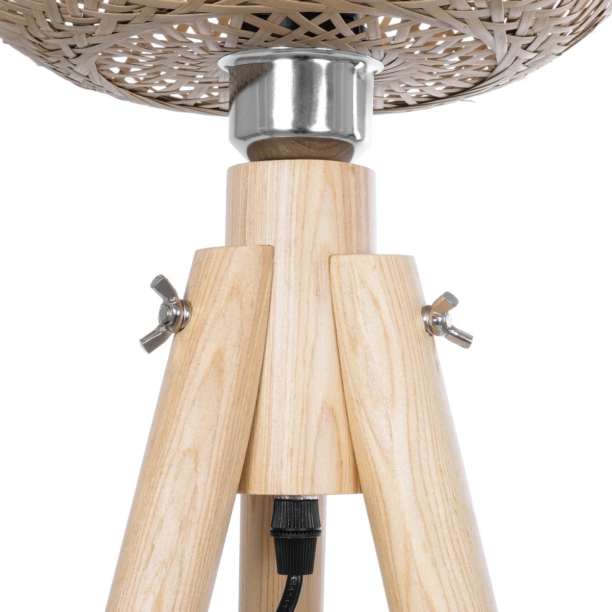 GloboStar® POPPY 01984 Boho Επιδαπέδιο Φωτιστικό Μονόφωτο 1 x E27 IP20 Μπεζ Ξύλο - Μ58 x Π58 x Υ168cm - Image 7