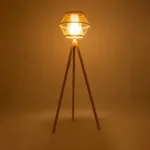 GloboStar® POPPY 01985 Boho Επιδαπέδιο Φωτιστικό Μονόφωτο 1 x E27 IP20 Μπεζ Ξύλο - Μ58 x Π58 x Υ151cm - Image 2