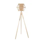GloboStar® POPPY 01985 Boho Επιδαπέδιο Φωτιστικό Μονόφωτο 1 x E27 IP20 Μπεζ Ξύλο - Μ58 x Π58 x Υ151cm - Image 3